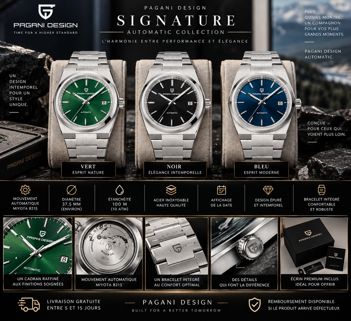 MONTRE PAGANI DESIGN Signature — Montre Homme Automatique Miyota 8215