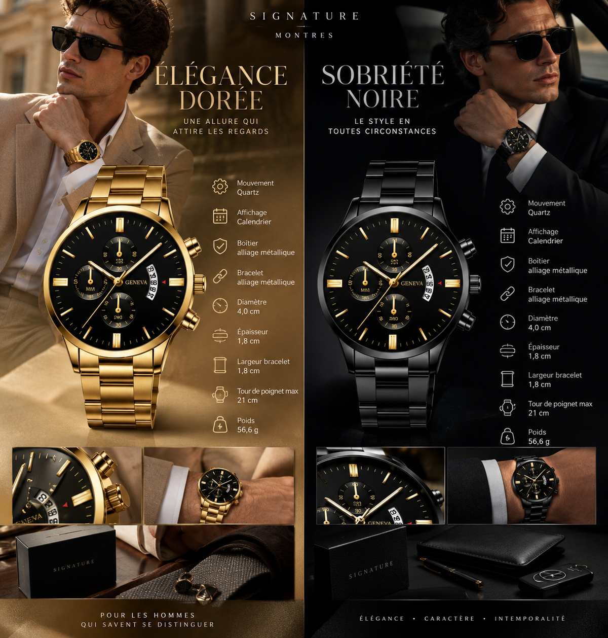 ⌚ Montre Homme Signature – Élégance, luxe & Précision