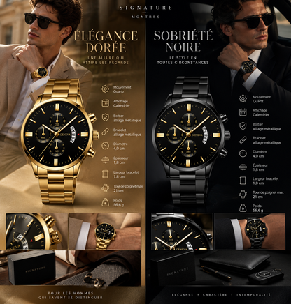 ⌚ Montre Homme Signature – Élégance, luxe & Précision
