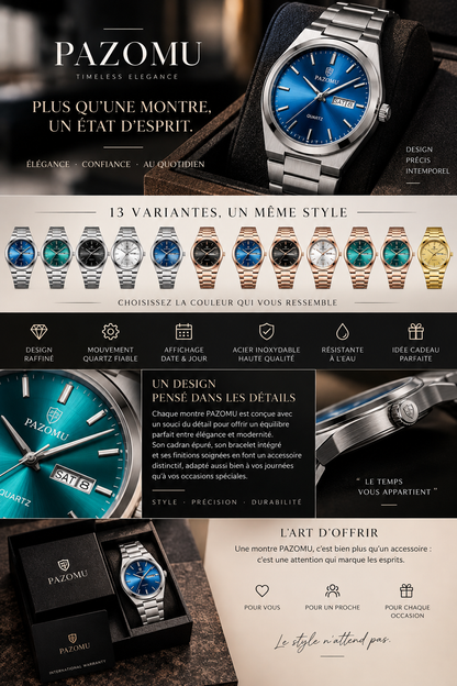 Montre Homme PAZOMU Signature — Élégance & Précision ✨