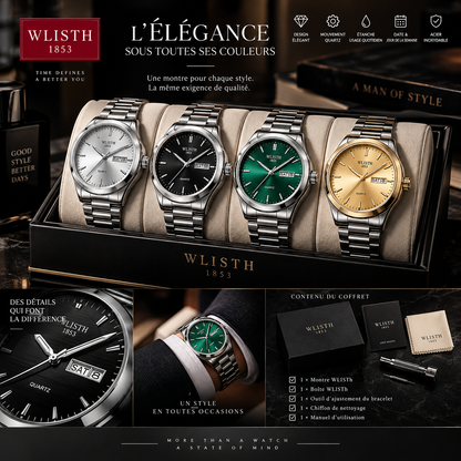 Wlisth Signature — Montre Homme en Acier Inoxydable & Quartz